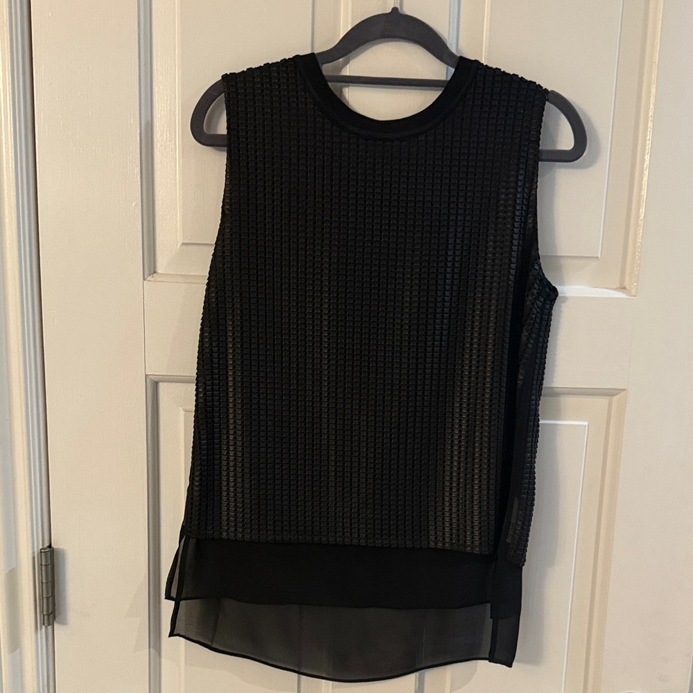 Vince Black Textured Tank Top